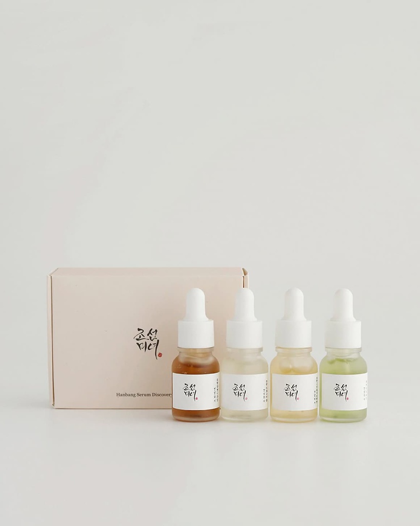 [Beauty of Joseon] Hanbang Serum Discovery Kit(Revive Serum : Ginseng+Snail Mucin 10ml+Glow Deep Seum : Rice +Alpha Arbutin 10ml+Glow Serum : Propolis+Niacinamide 10ml+Calming Serum : Green tea+Panthenol 10ml)