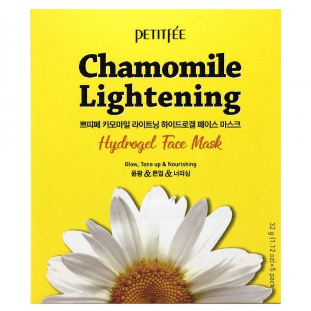 PETITFEE Chamomile Lightening Hydrogel veido kaukė